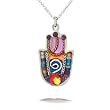 Multicolor Hamsa with Shaddai Necklace #0617RD