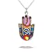Multicolor Hamsa with Shaddai Necklace #0617RD
