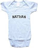 NATHAN / Hurry Up - Name-series - White Or Blue Onesie / Baby T-shirt