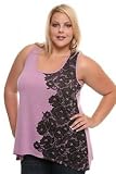 Torrid Plus Size Lavender and Black Floral Print Tank