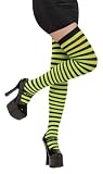 Black & Green Striped Thigh High Pantyhose