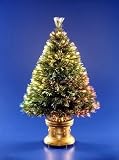 National Tree Company SZI7-100-48 48 Inch Fiber Optic Ice Tree with Gold Column Base - Multi Wheel