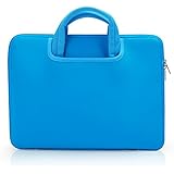 Lavievert Soft Neoprene (Water Resistance) Sleeve Laptop Handle Bag Briefcase Handbag Notebook Case Cover with Two Extra Pockets (Top Handles Can Hide Away In The Pockets) for 13 inch MacBook Pro / MacBook Air, 13 inch MacBook Pro with Retina Display and Most Popular 13-13.3 Inch Laptop / Notebook Computer / Ultrabooks - Blue