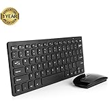 Jelly Comb 2.4G Ultra Slim Portable Wireless Keyboard and Mouse Combo for Desktop, Windows 7 / 8 / XP / Vista - Black