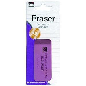 Charles Leonard Eraser - Pink Pencil - 1/Card, 80791