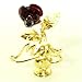 Gold & Violet Swarovski Crystal Mom Rose Flower & Heart