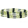 Magnetic Wrap Necklace/Bracelet - Cloisonne Light Green Beads - 36'' in Length