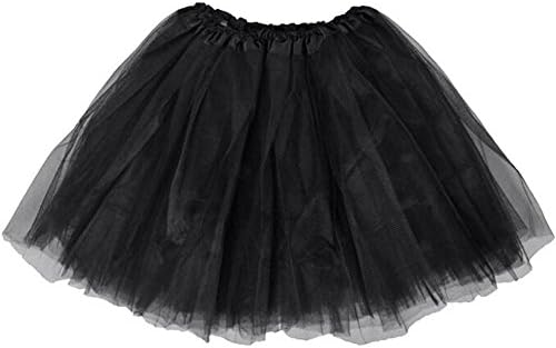 Rinzony Women's Tutu Ballet Ruffle Skirts Elastic Stretchy Adult Tulle Dress Bridal Pettiskirt (Black)