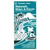 Hawaiian Islands Map - Hawaii, Maui, & Kauai (Compass Map - Hawaii, Maui, Kauai)