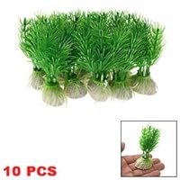 Como 10pcs Green Plastic Plants Aquarium Fish Tank Decoration Ornament