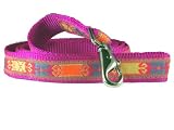 Sandia Pet Products Jaipur #2 Pattern on fuchsia dog leash - 6 foot