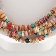 Southwestern Native American Handcrafted Sterling and Gold, Spiny Oyster and Multi-stone Bead Necklace, #10375