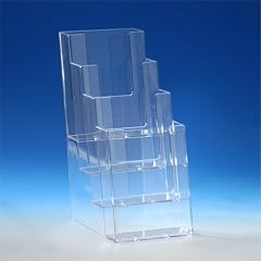 Taymar� Prospektst�nder / Flyerhalter, DIN lang DL-1/3-A4 (110�210mm) mit 4 Etagen, Transparent