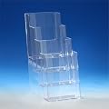 Taymar� Prospektst�nder / Flyerhalter, DIN lang DL-1/3-A4 (110�210mm) mit 4 Etagen, Transparent