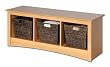 Prepac Sonoma Maple Cubby Storage Bench