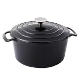 ProCook Black Cast Iron Casserole 24cm / 3.5L Round