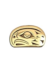 14K Yellow Gold Northwest Coast Native American Eagle Lg Pendant. Made in USA.