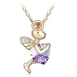 Angel of Love Nano Platinum Plated Sterling Silver Austrian Crystal Pendant Necklace