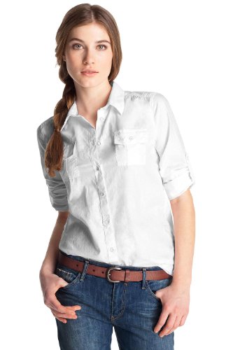 ESPRIT Damen Bluse, C21313, Gr. 44 (XXL), Wei&szlig; (white 100) Preisvergleich