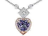 419iY6MfQ2L. SL160  4.50 cttw 925 Sterling Silver Two Toned Lab Created Heart Shaped Alexandrite Necklace
