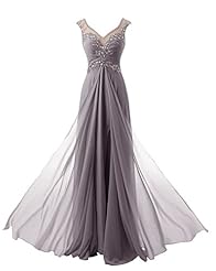 V-neck Backless Chiffon Cap Sleeves Evening Dress/Bridesmaid Dress/Prom Dress/Party Dress 