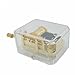 Helen Zora 18 note Acrylic Clear Gold Hand Cranked Gurdy Musical Mechanism Music Box (Amazing Grace)