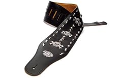 Black 'Biker Series' Faux Leather Guitar Strap for Electric/Acoustic/Bass Guitar