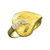 14K Two Tone Gold Diamond Heart Ring