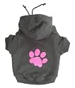 K9 Paw On Grey Hoodie, Pink, Medium