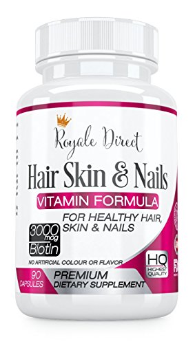Hair Skin and Nails Vitamins with Biotin 3000mcg for Hair Growth. Best Hair Supplement for Thinning Hair with Folic Acid. High Potency Hair Growth Formula for Women. Pure Skin Hair and Nail Vitamins
