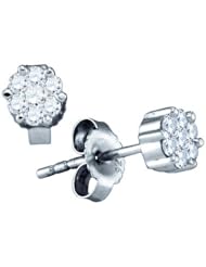 0.15CTW DIAMOND FLOWER EARRINGS
