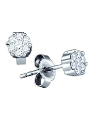 0.15CTW DIAMOND FLOWER EARRINGS