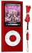 Red Color Apple iPod nano 4G (4th Generation) 8GB/ 16GB Silicone Skin Case with Black Armband & Red Color Lanyard