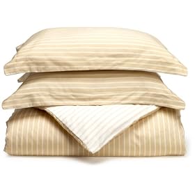 Harvard Stripe 300-Thread-Count Reversible Duvet Set