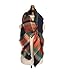 Lady's Large Blanket Tartan Scarf Shawl Stole Plaid Checked Pashmina Camel Blue Red Coffe (Navy Blue and Orange)