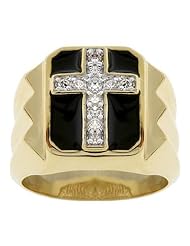 Faceted Cross CZ Ring