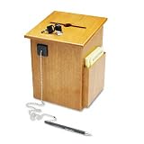 Solid Wood Suggestion Box with Locking Top, 7-1/2 x 7-1/4 x 10, Medium Oak