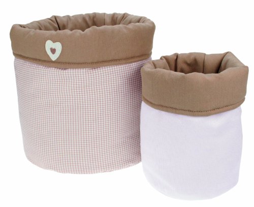 Candide 402741 Ordnungsk&ouml;rbe Bebe traditionell, 2teiliges Set, 22x24cm und 14x18cm, beige/braun/kariert