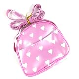 Girls Light Pink & White Pvc Heart Bag IN9004