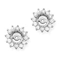 14K White Gold 1 ct GH Diamond Earring Jackets