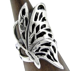 R597--Butterfly Ring 925 Sterling Silver--Hawaiian Silver Jewelry