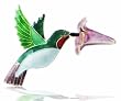 Ikki Matsumoto's 3D Flower & Hummingbird Sterling Silver Cloisonne Pin Brooch By Zarah