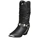 Steve Madden Dingo Women's Leppard Cowboy Boot,Black Leather,8.5 M US
