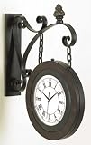 Antique British Railway Train Station Clock Double Sided