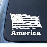 AMERICAN FLAG - Patriotic - Car, Truck, Notebook, Vinyl Decal Sticker #1202 | Vinyl... by NS-FX