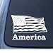 AMERICAN FLAG - Patriotic - Car, Truck, Notebook, Vinyl Decal Sticker #1202 | Vinyl Color: White