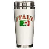 Ceramic Travel Drink Mug Italy Italian Soccer Grunge - Italian Flag