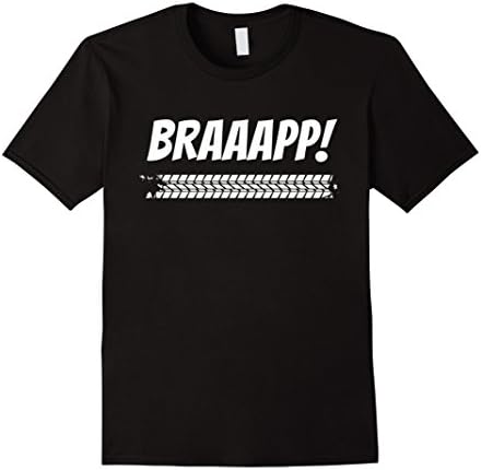 Men's Braaapp Shirt - Motocross Dirty Bike Tire T-Shirt Large Black