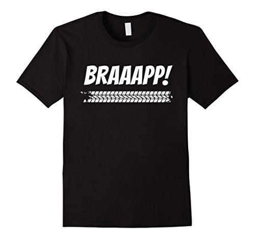 Men's Braaapp Shirt - Motocross Dirty Bike Tire T-Shirt Large Black