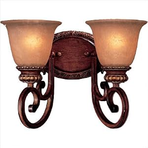 Belcaro Two Lamp Vanity Light Wall Sconce in Belcaro Walnut by Minka
